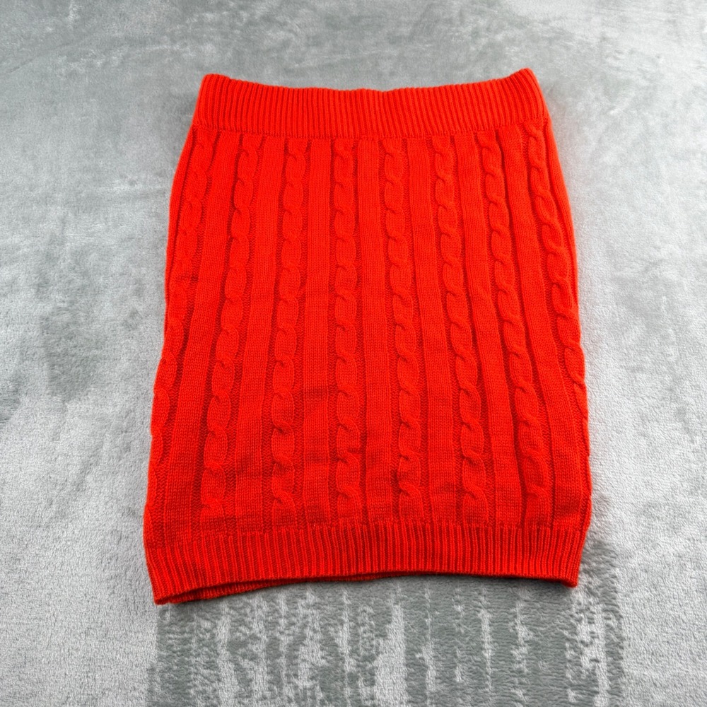 Active USA Orange Cable Knit Mini Skirt SET11425 Women's Medium